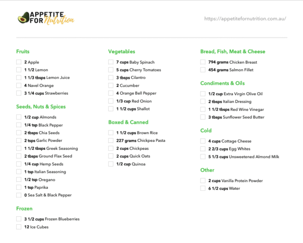 GLP-1 Weight Loss Support Meal Plan (7days)