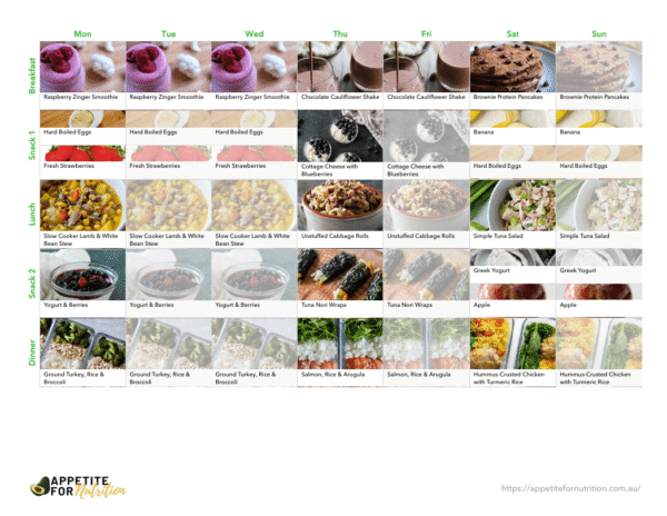 appetite for nutrition dietitian meal plan 7 days