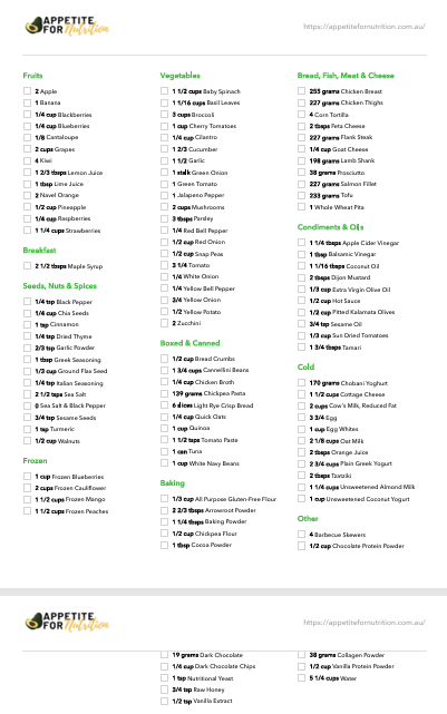 Healthy Eating Weight Loss Meal Plan (1600calories) (7days)