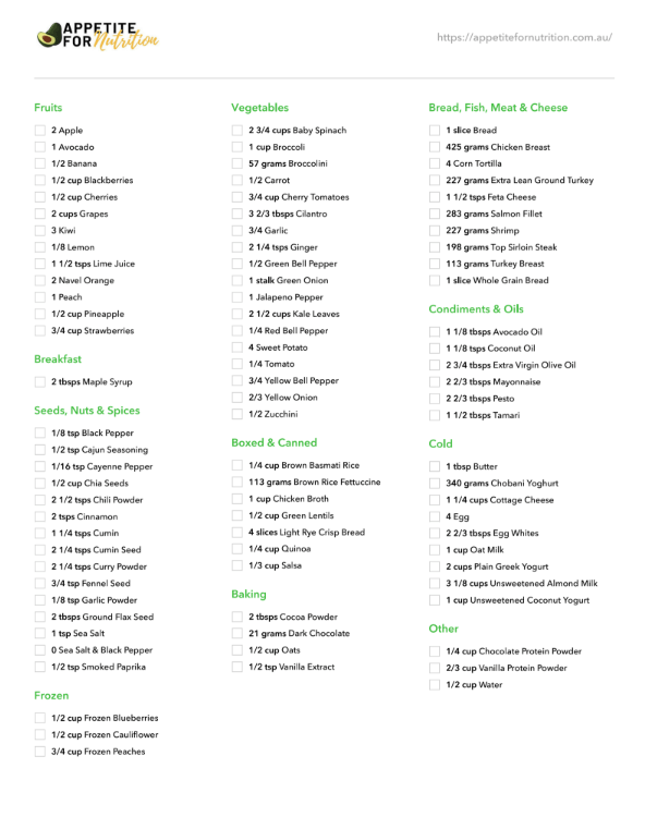 Healthy Eating Weight Loss Meal Plan (1200calories) (7days)